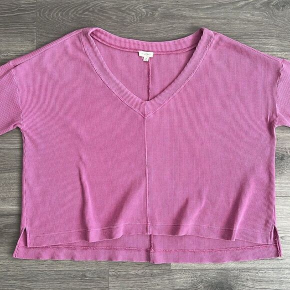 PILCRO Moira Waffle Knit Sweater Medium Oversized Slouchy Faded Pink Purple Boho - Picture 3 of 9